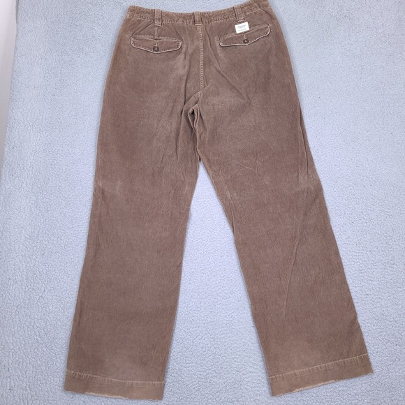 American Eagle Pants Mens 34x33 Brown Straight Corduroy Flap Pocket Button Fly - Picture 1 of 16